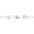 Sterling Silver Child Identification Figaro Link With Open Heart Id Bracelet