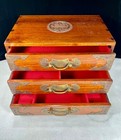 Chinese Rosewood Jewelry Box With Brass Accents Dovetail Large 12    X 8   