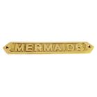 Mermaids Wall Plaque Sign Polished Solid Brass Nautical Beach House Boat Decor 
