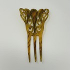 Vintage Art Deco Hair Comb Rhinestone Embellished Golden Tortoise Shell Style