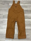 Carhartt Youth Overalls Brown Canvas Adjustable Bibs Utility Youth Size 3t