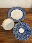 Lomonosov Imperial Russian Porcelain Blue Gold Cup Saucer Set - Forget Me Not