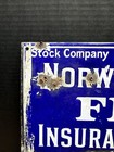Vintage Norwich Union Fire Insurance Society Porcelain Sign Norwich England 1797