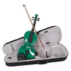 4 4 Full Size Acoustic Violin Set For Beginners - Green  Case  Bow   Rosin