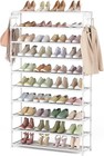 Large 10-tier Shoe Rack For 50 Pairs Tall Storage Organizer White Space Saver