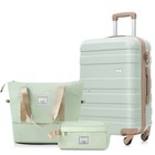 3-piece Luggage Set - 24in Checked Suitcase With Tsa Lock Travel Duffel Bag