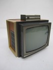 Vtg Toshiba Solid State Portable Television Tv Model T2t Wood Grain 8 5  Screen