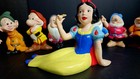1970s Disney Snow White   The Seven Dwarfs Large Ceramic Figurine Set Vintage 