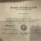 1932 Certificate Ny City Board Education Leon Moses Junior High School Vintage