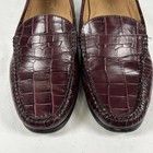 G  H  Bass Men   s Weejuns Penny Loafer Leather Brown Croc Embossed Preppy Size 8w