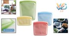 4-pack Silicone Reusable Food Storage Bags Eco Friendly Leak Resistant Oven Safe