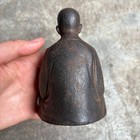4 52  Old Chinese Tibetan Buddhism Cast Iron Meditation Sitting Buddha Statues