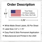 400 Personalized Return Address Labels Printed 1 2 X 1 3 4 American Flag