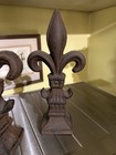 Pair Of Fleur Di Lis Architectural Cast Iron Vintage For Decor Finials Posts