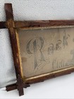 Antique Victorian Paper Punch Embroid Sampler Rock Of Ages Adirondack Leaf Frame