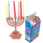 Jewish Candle Sticks Menorah - 7 Branches - 12 Tribes Of Israel Menorah  copper