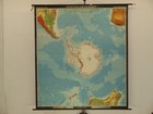 South Polar Region Antarctica Southern Hemisphere 1969 School Wall Map 197x220cm