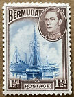 1938-51 Bermuda Kgvi 1 5d Stamp   Sg  111b Sc  119a Mi  102a   Mvlh Og