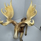 Vintage Rustic 12    Moose Figurine Elk Crackled Hunter Farmhouse Decor