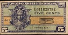 Five Cents  5c  Series 521 U s  Military Payment Certificate  1954 