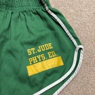 Vtg St Jude Phys Ed Gym Shorts Youth Large  28  Green Track Running Pe 70s 80s