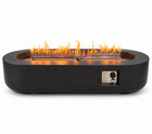 60-inch Oval Concrete Fire Pit Table  Dark Grey  60000 Btu