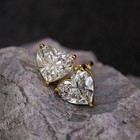 9k Gold Heart Shaped Lab Grown Diamond Earrings 0 5ct