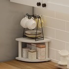  Turn-n-tube Kitchen Countertop Organizer Countertop 2-tier Corner White white