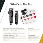 Wahl Cordless Barber Combo Black Magic Clip Clipper   Detailer Trimmer 3025397