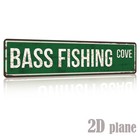 2d Vintage Bass Fishing Cove Metal Sign Wall Plaque Home Decor Housewarming Gift