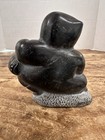 Vintage Inuit Style Soapstone Mother   Child Carving Sculpture Canada 4 75   