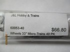 Intermountain   60053-40 Metal 33  Wheelsets  For Micro-trains Trucks   40 Pk  n