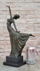 Signed D h chiparus Bronze Statue  Art Deco Dancer Sculpture Decorative Figurine