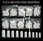 500 X Natural clear False Half Nail Tips Acrylic Uv Gel French Art Manicure
