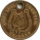 Roy Rogers Riders Lucky Piece Good Luck Token Trigger Horse Horseshoe Token