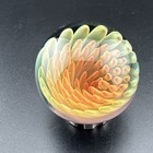 Contemporary Handmade Art Glass Marble 1 20  Orange Green Fumed Implosion Swirl