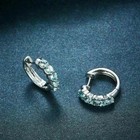 2ct Round Cut Lab Created Aquamarine Huggie Hoop Earrings 14k White Gold Plated