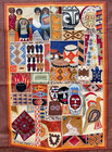 Signed African Applique Textile Narrative Story Folk Art Cloth Wall Hanging
