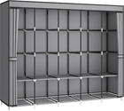 83 Inch Wide Portable Closet Wardrobe  Clothes Storage Rack Organizer With Cover