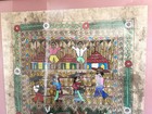 Vintage Mexican Amate Bark Paper Folk Art Painting Signed Eleazar Ascencio Frame
