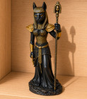 Bastet Egyptian Cat Goddess Statue Ancient Egypt Feline Deity Figurine Decor
