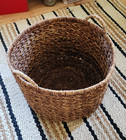 Vintage Rattan Storage Woven Wicker Basket Brown 18  X 12  Deep Large Heavy Duty