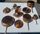 Vintage 7 Piece Lot - Copper Cookware Food Mold Collander