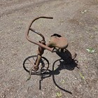 Vintage Antique Metal Tricycle Rusted Decor Yard Art Prop Architectural Salvage