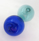 Old Japanese Glass Fishing Floats  2   Cobalt   Light Blue