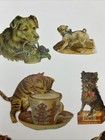 Lot Of 9 Victorian Antique German Scraps-die-cuts  Dogs   Cats Ephemera - C