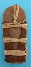 Antique Native American  Souvenir Papoose On Leather Wrapped Cardboard 