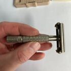 Vintage Gillette Double Edge Safety Razor W  Case   Blades Metal Shaver