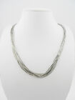 Vintage Navajo Southwestern Style Liquid Silver Bead 10 Strand Necklace 21 