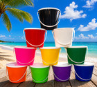 5 Buckets   Lids Plastic Buckets Pails - 80 Oz  Bucket - Choice Of Colors